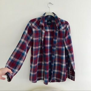 AE Plaid Boyfriend Button Down Flannel